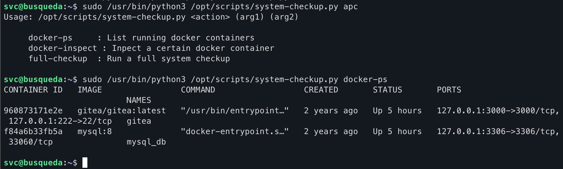 Docker PS